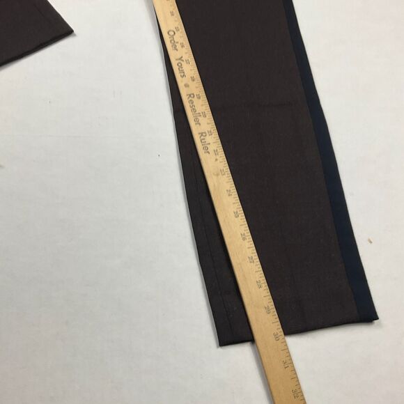 Club Monaco Womens Wool Blend Pants 2 Brown Contrast Side Stripe Leather Trim - Picture 5 of 13